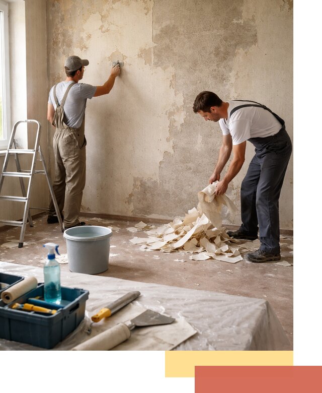 Снятие старых обоев в Новоуральске быстро и качественно