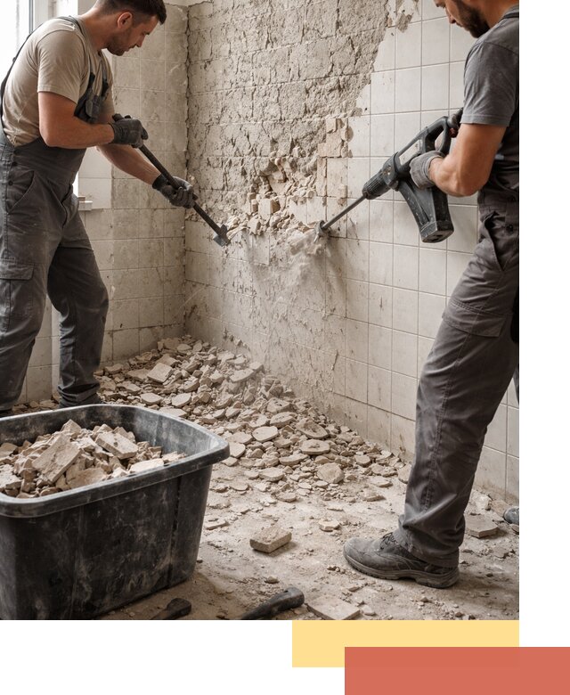 Демонтаж плитки со стен в Новоуральске быстро и аккуратно