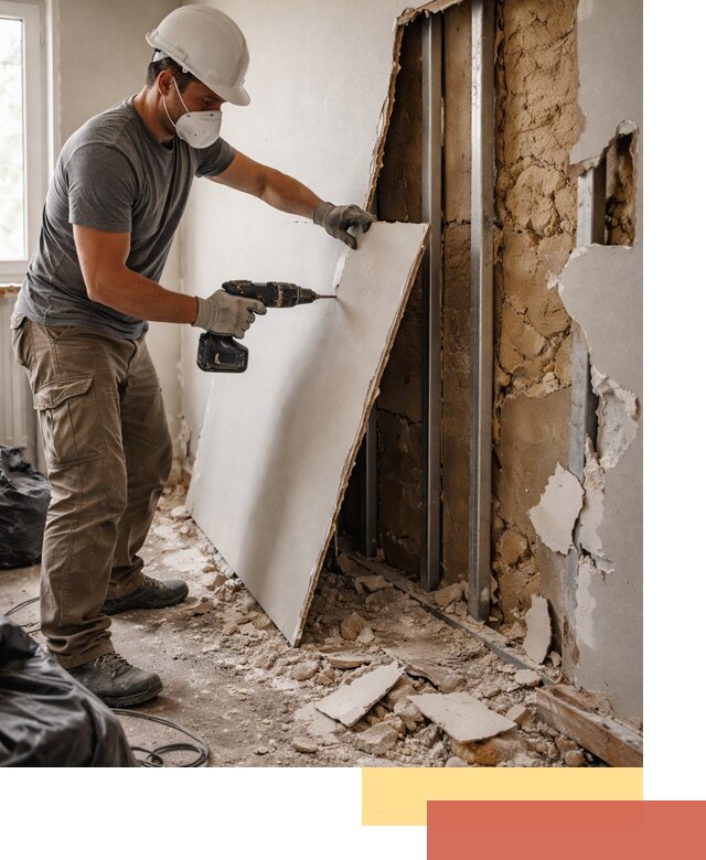 Демонтаж гипсокартона со стен в Новоуральске качественно и быстро