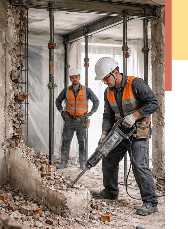 Снос несущих стен в Новоуральске от 10463 руб. — демонтаж несущей стены под ключ | ОТДЕЛОЧНИК-Нву