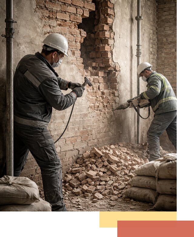 Демонтаж кирпичных стен в Новоуральске быстро и безопасно