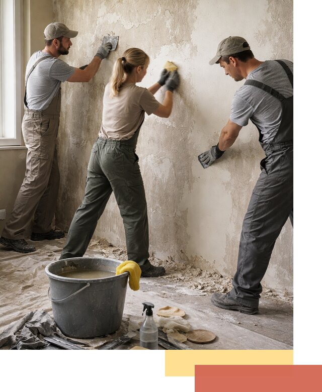 Очистка стен от клея и грунтовки в Новоуральске качественно и быстро