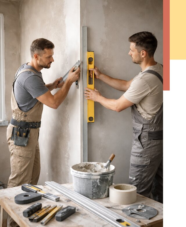 Выведение углов стен в Новоуральске от 1888 руб. быстро и недорого | ОТДЕЛОЧНИК-Нву