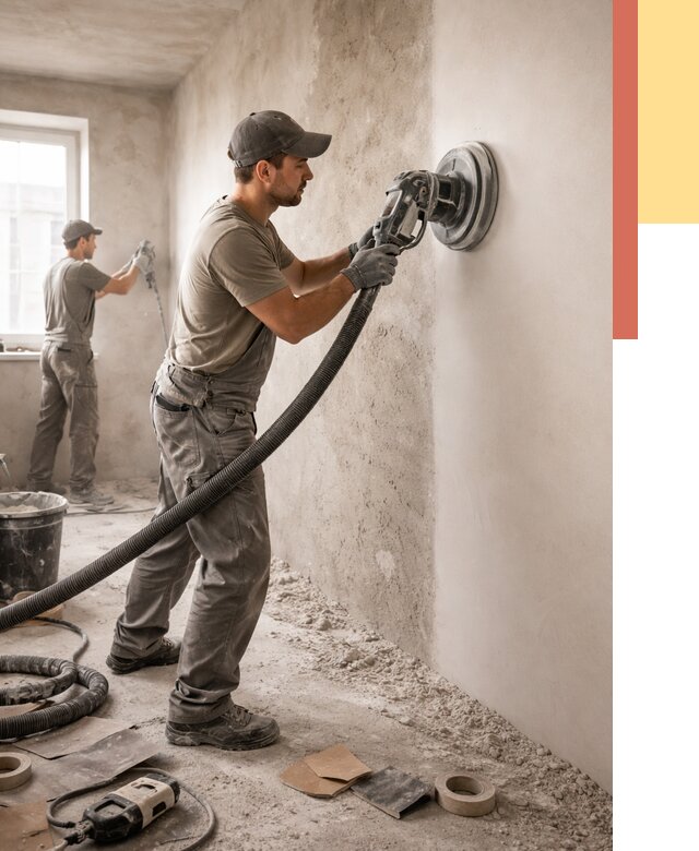 Шлифовка стен в Новоуральске от 1225 руб/м2 — быстро и недорого | ОТДЕЛОЧНИК-Нву