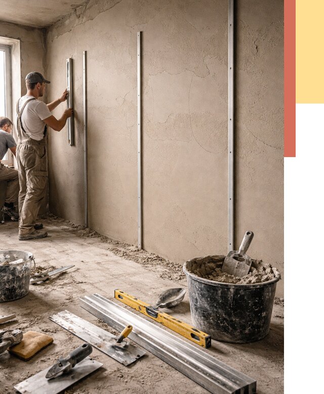 Штукатурка стен по маякам в Новоуральске от 5614 руб./м² — выравнивание под ключ | ОТДЕЛОЧНИК-Нву