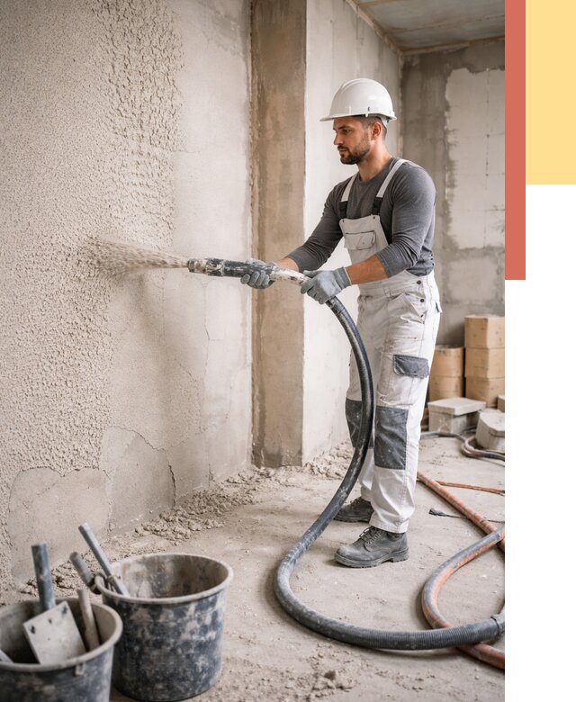 Машинная штукатурка стен в Новоуральске под ключ от 6635 руб./м2 | ОТДЕЛОЧНИК-Нву