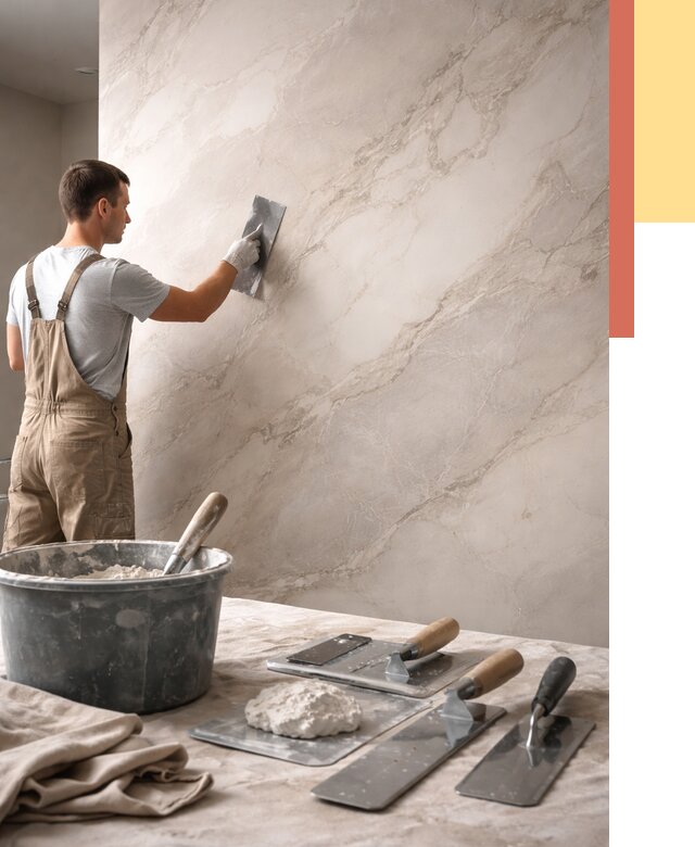 Декоративная штукатурка под мрамор в Новоуральске от 2858 руб./м² — быстро и недорого | ОТДЕЛОЧНИК-Нву