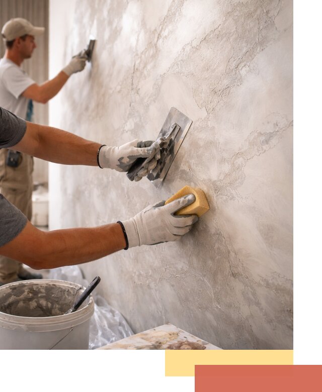 Декоративная штукатурка под мрамор в Новоуральске для стен и потолков