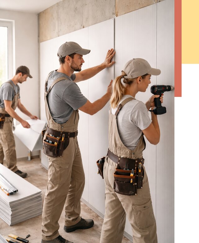 Монтаж ПВХ панелей на стены в Новоуральске от 459 руб/м2 — быстро и недорого | ОТДЕЛОЧНИК-Нву