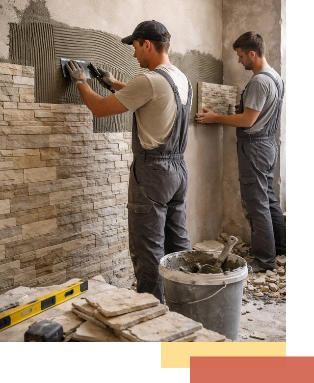 Монтаж искусственного камня в Новоуральске — облицовка стен и фасадов