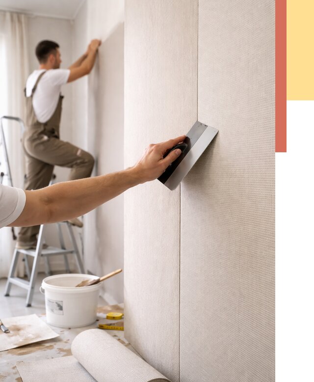 Поклейка текстильных обоев в Новоуральске от 4594 руб. под ключ | ОТДЕЛОЧНИК-Нву