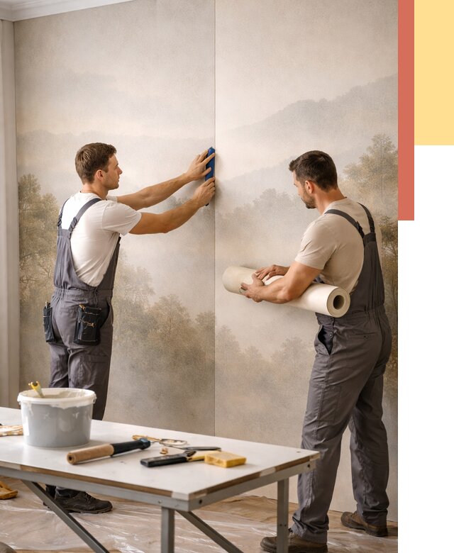 Поклейка фотообоев в Новоуральске от 8677 руб/м² — быстро и недорого | ОТДЕЛОЧНИК-Нву