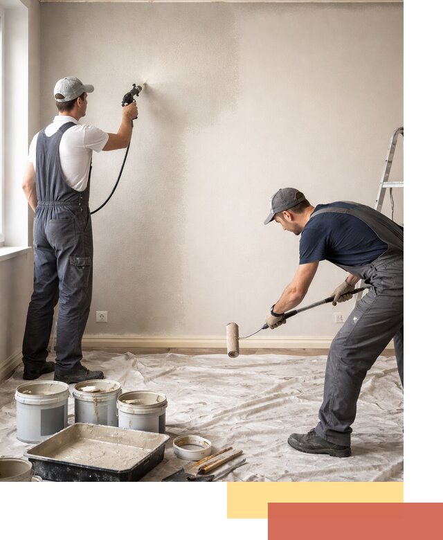 Покраска стен моющейся краской и защита поверхностей в Новоуральске