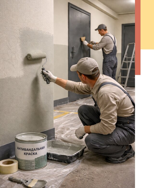 Покраска стен антивандальной краской в Новоуральске от 4594 руб./м² под ключ | ОТДЕЛОЧНИК-Нву