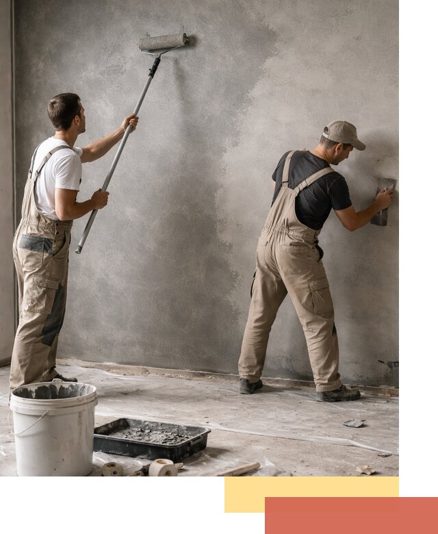 Покраска стен под бетон в Новоуральске профессионально и недорого