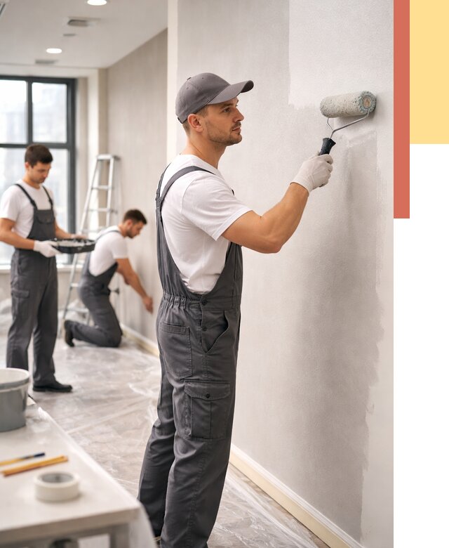 Покраска стен в офисе в Новоуральске от 8677 руб. — быстро и недорого | ОТДЕЛОЧНИК-Нву