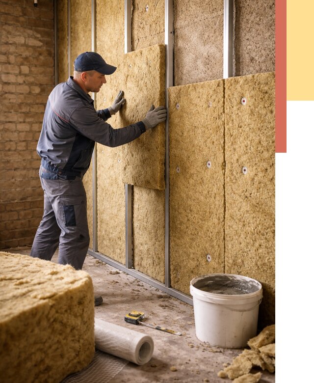 Утепление стен минватой в Новоуральске от 1378 руб./м2 — недорого и быстро | ОТДЕЛОЧНИК-Нву