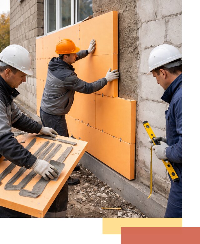 Утепление фасада пеноплексом под ключ в Новоуральске