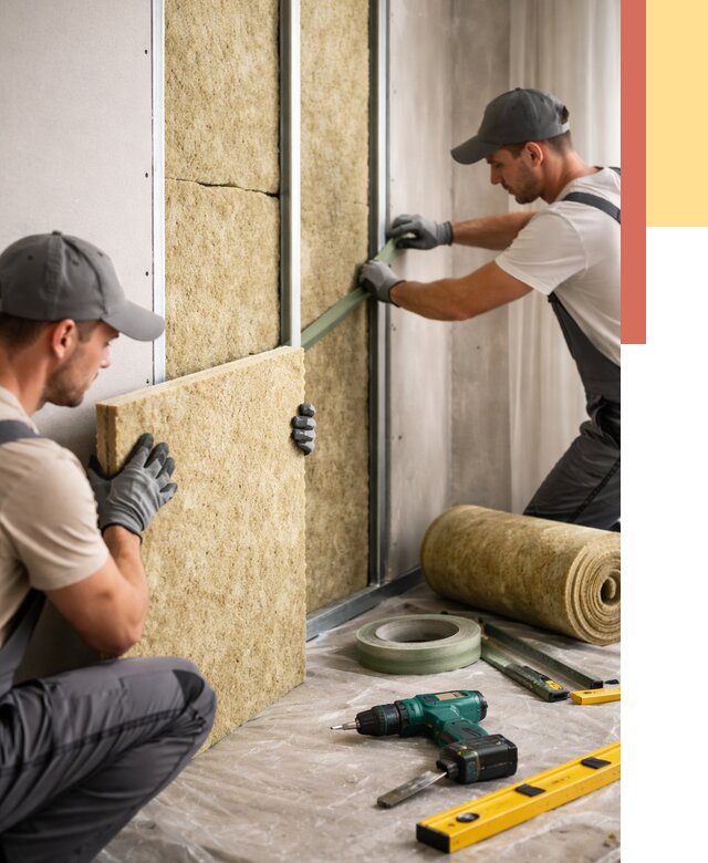 Шумоизоляция стен в Новоуральске под ключ от 1888 руб. | ОТДЕЛОЧНИК-Нву