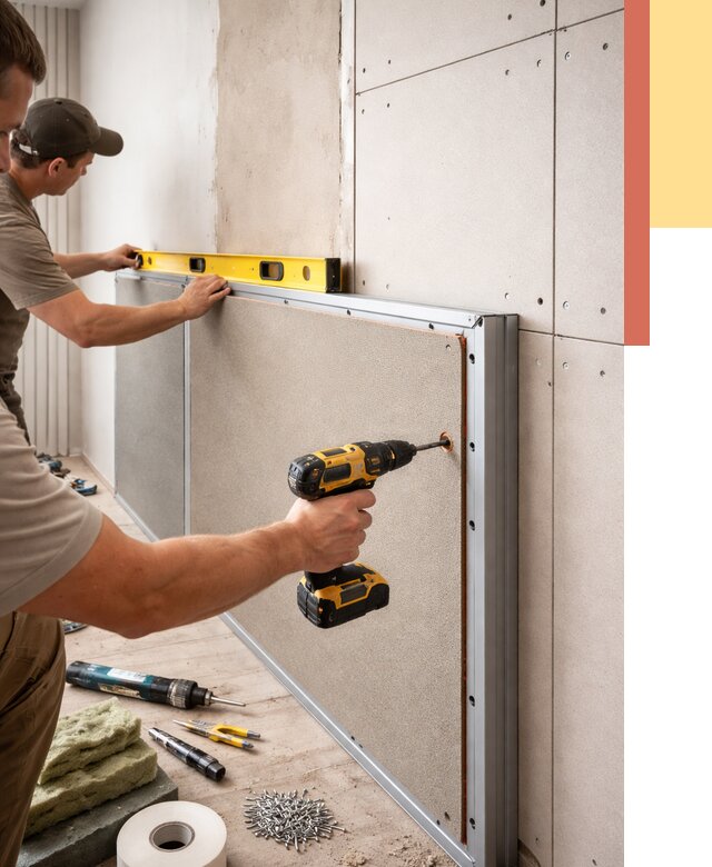 Шумоизоляция стен панелями ЗИПС в Новоуральске от 2246 руб./м² под ключ | ОТДЕЛОЧНИК-Нву