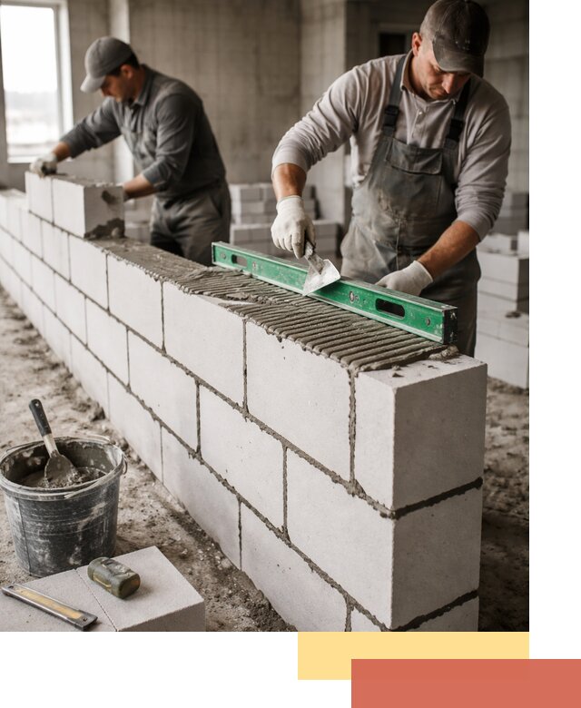 Кладка перегородок из газобетона в Новоуральске быстро и качественно