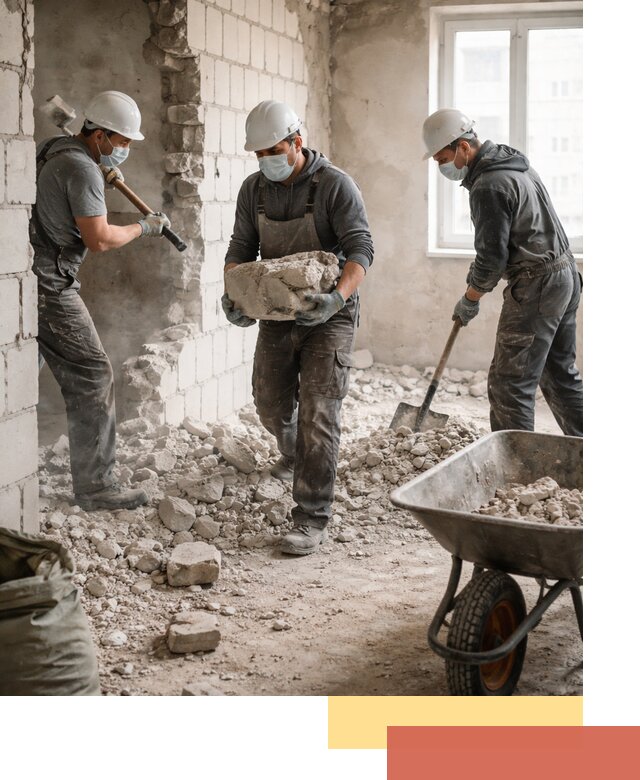 Демонтаж блочных перегородок в Новоуральске быстро и аккуратно