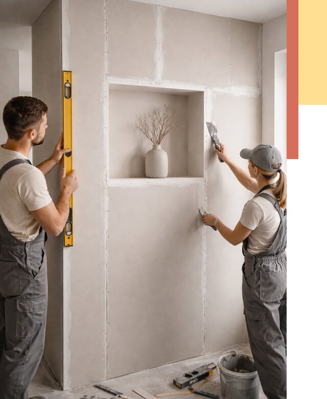 Перегородка из гипсокартона с нишей в Новоуральске от 3318 руб. под ключ | ОТДЕЛОЧНИК-Нву