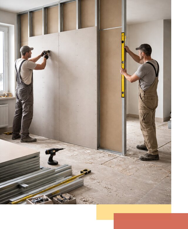 Зонирующая перегородка из гипсокартона под ключ в Новоуральске