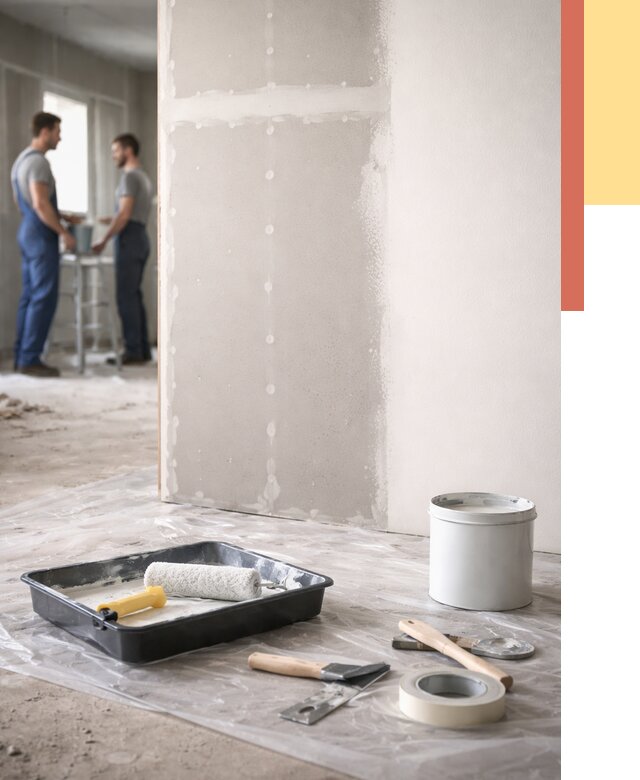 Покраска перегородок из гипсокартона в Новоуральске от 4594 руб. под ключ | ОТДЕЛОЧНИК-Нву