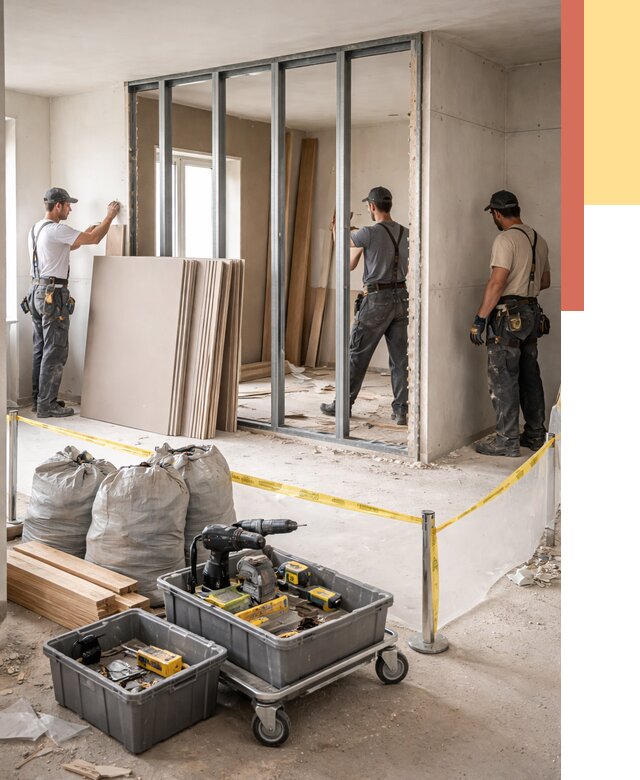 Перенос гипсокартонной перегородки в Новоуральске под ключ от 4594 руб. | Демонтаж и монтаж – ОТДЕЛОЧНИК-Нву