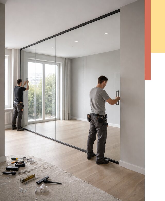 Изготовление стеклянных перегородок в Новоуральске от 12607 руб. под ключ | ОТДЕЛОЧНИК-Нву