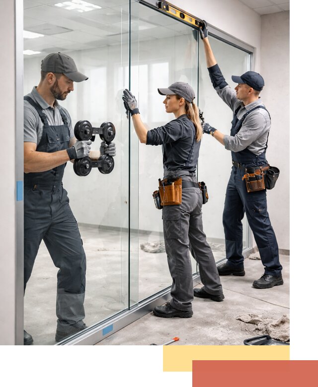 Профессиональный монтаж стеклянных перегородок в Новоуральске