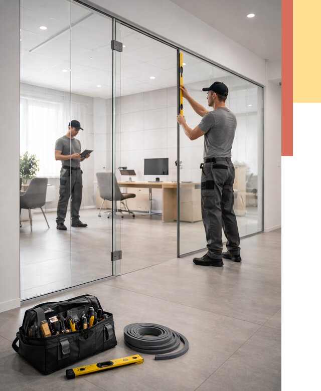 Цельностеклянные перегородки под ключ в Новоуральске от 9698 руб. — монтаж и цены | ОТДЕЛОЧНИК-Нву