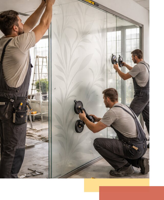 Стеклянные перегородки с рисунком на заказ в Новоуральске