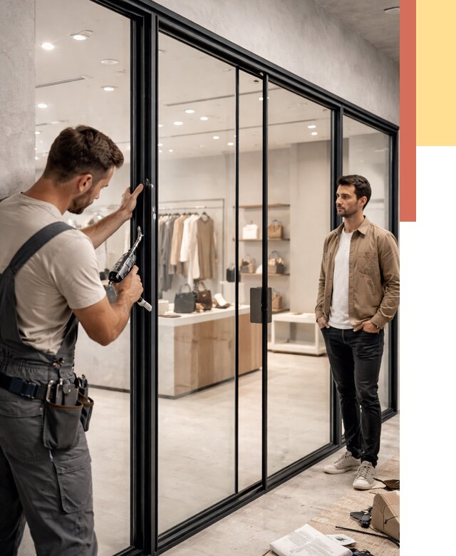 Стеклянные перегородки для магазинов в Новоуральске от 8371 руб. под ключ | ОТДЕЛОЧНИК-Нву