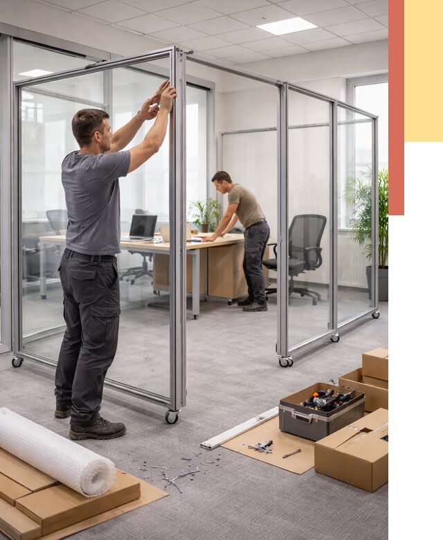 Мобильные офисные перегородки в Новоуральске от 12760 руб. — установка под ключ | ОТДЕЛОЧНИК-Нву