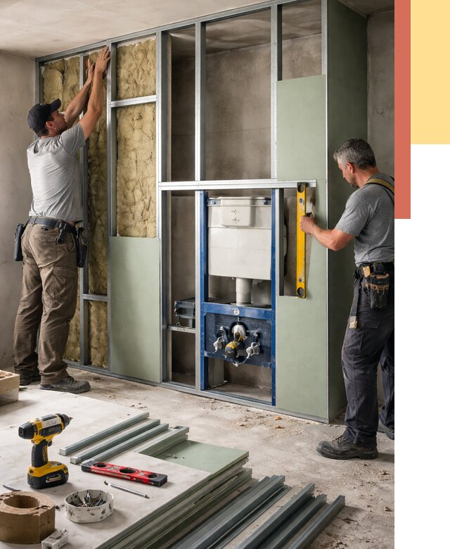 Установка сантехнических перегородок в Новоуральске от 8677 руб. | ОТДЕЛОЧНИК-Нву