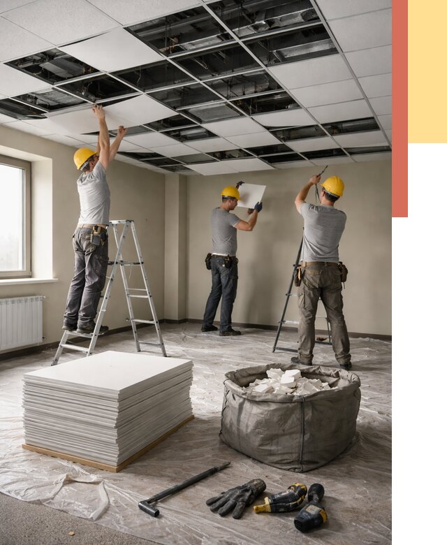 Демонтаж потолка Армстронг в Новоуральске от 4594 руб. быстро и недорого | ОТДЕЛОЧНИК-Нву