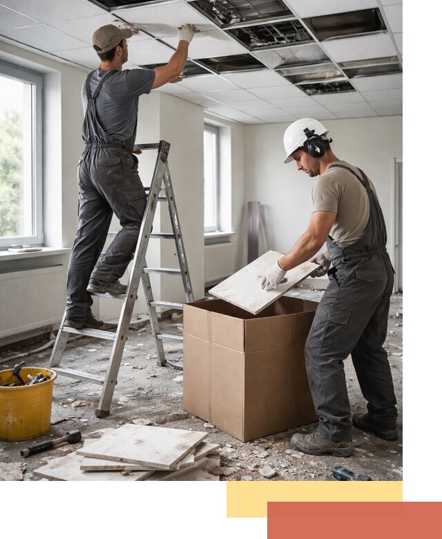 Демонтаж потолочной плитки в Новоуральске быстро и аккуратно