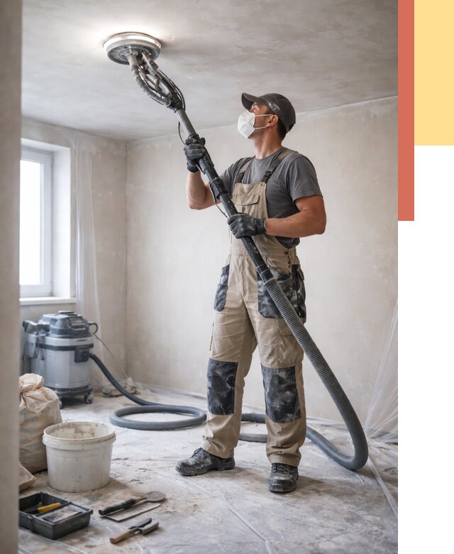 Шлифовка потолка в Новоуральске от 3573 руб. — услуги шлифования потолка | ОТДЕЛОЧНИК-Нву