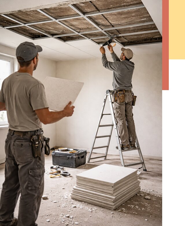 Замена плит подвесного потолка в Новоуральске от 1786 руб. быстро и недорого | ОТДЕЛОЧНИК-Нву