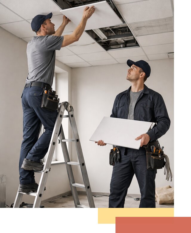 Обслуживание подвесного потолка в Новоуральске — ремонт и чистка