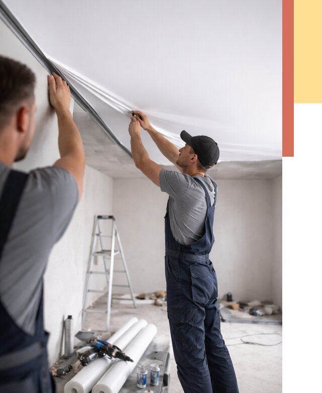 Монтаж матового натяжного потолка в Новоуральске от 4594 руб./м² — быстро и недорого | ОТДЕЛОЧНИК-Нву