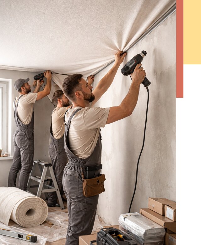 Монтаж фактурного натяжного потолка в Новоуральске от 766 руб. — ОТДЕЛОЧНИК-Нву