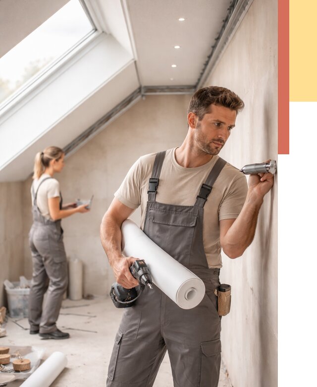 Монтаж натяжного потолка на мансарде в Новоуральске от 3573 руб. | ОТДЕЛОЧНИК-Нву