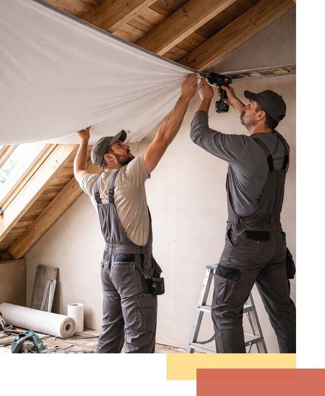 Монтаж натяжного потолка в мансарде в Новоуральске