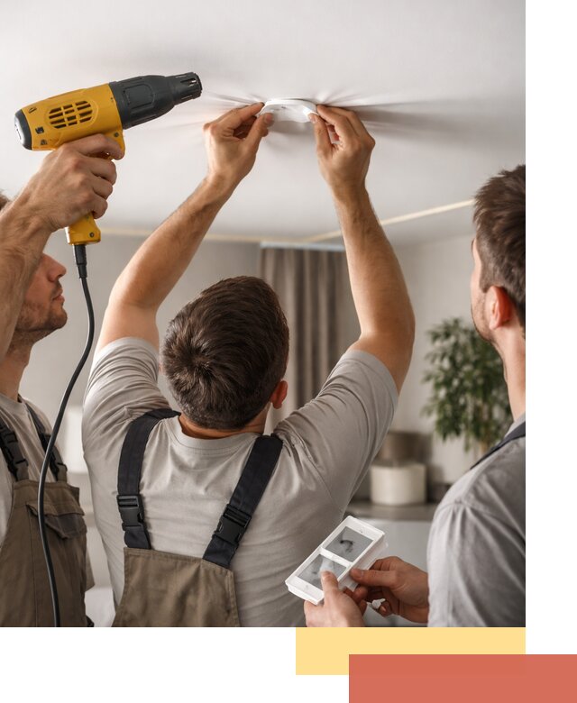 Ремонт прокола полотна натяжного потолка в Новоуральске