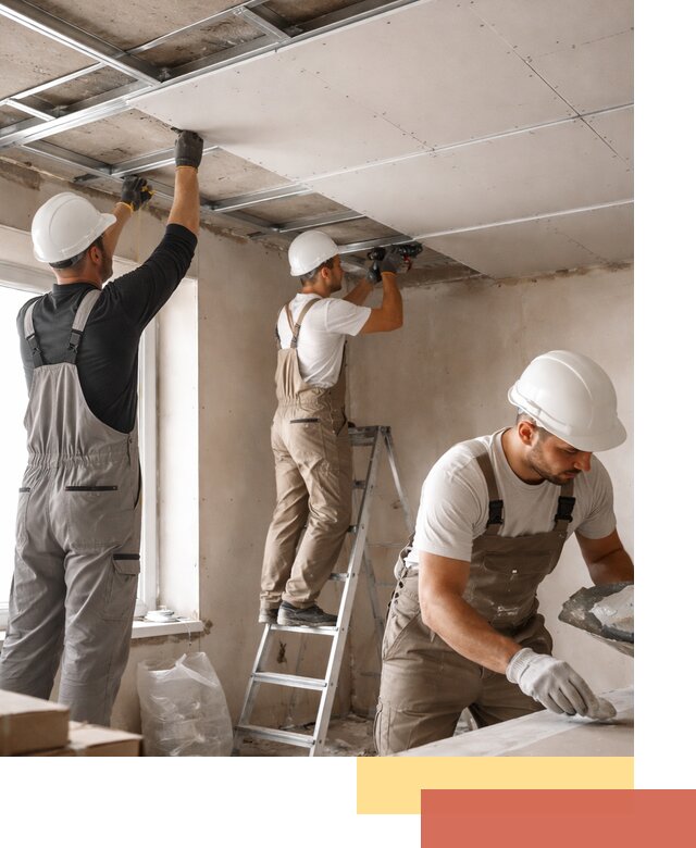 Одноуровневый потолок из гипсокартона в Новоуральске — монтаж и отделка