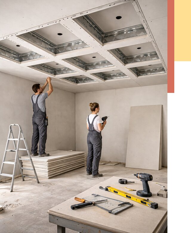 Кессонный потолок из гипсокартона в Новоуральске от 1888 руб. — монтаж и под ключ | ОТДЕЛОЧНИК-Нву