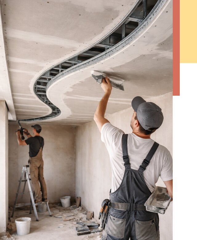 Криволинейный потолок из гипсокартона в Новоуральске от 2144 руб./м2 | ОТДЕЛОЧНИК-Нву